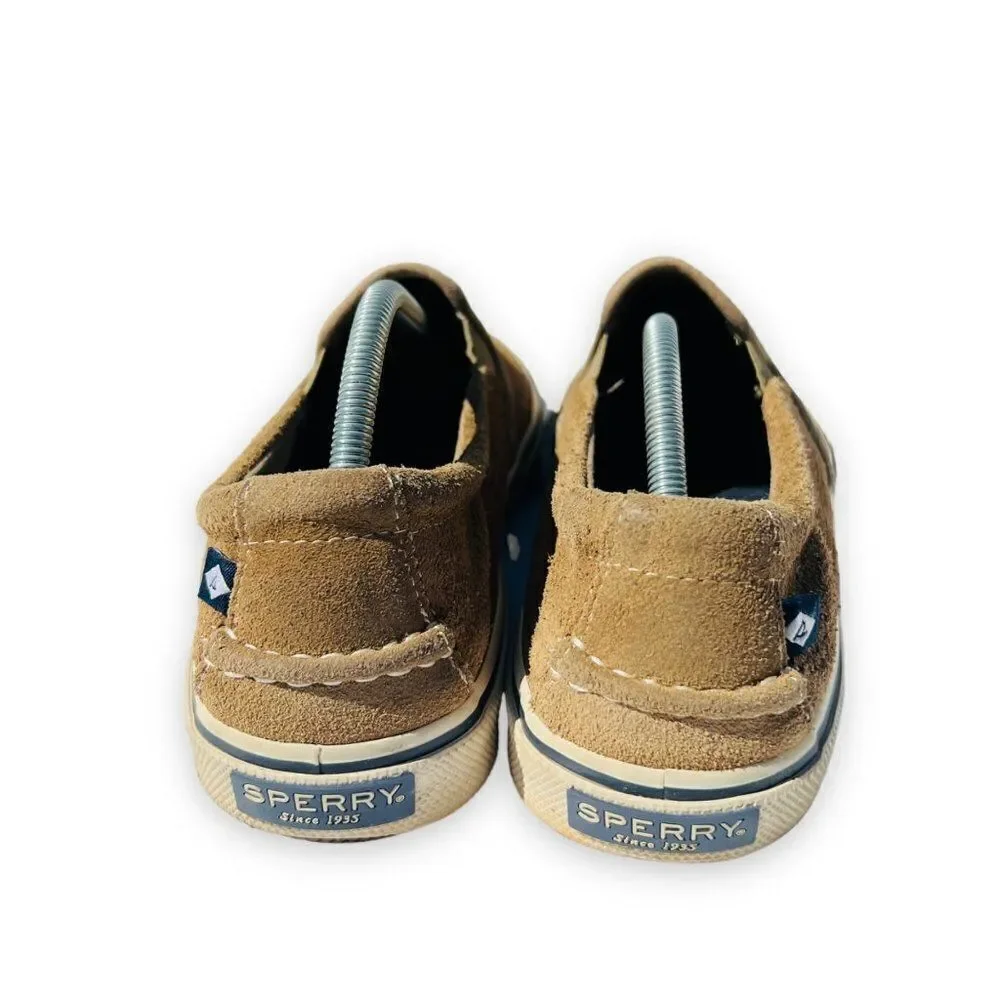Sperry Halyard Slip-on Sneakers Brown Suede STS22101 Men's 10.5‎